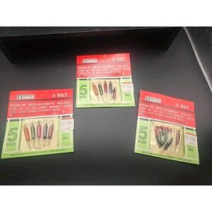 Vintage Christmas Replacement Light‎ Bulb Lot 3 Packages